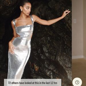 Meshki Shimmering Silver Backless Dress